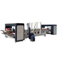 Machine entièrement automatique de collage et d'agrafage de cartons / Plioir-colleuse-agrafeuse pour boîtes en carton ondulé