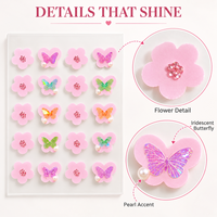 Plester Jerawat Hidrokoloid Motif Bunga Kupu-kupu Warna Pink Stiker Perawatan Kulit