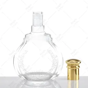 香槟起泡酒独特透明形状葡萄酒玻璃瓶供应商与软木塞
