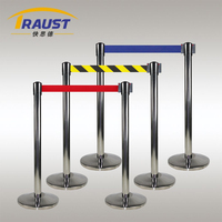 Traust Poteau de Sécurité Rétractable en Acier Inoxydable pour Contrôle de la Foule, avec Sangle Rétractable, pour Gestion de File d'Attente et Sécurité des Files d'Attente