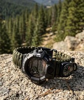 Gelang Survival Paracord Tahan Air dengan Kompas Peluit Pemantik Api 5-in-1 EDC untuk Berkemah Mendaki Bepergian di Luar Ruangan