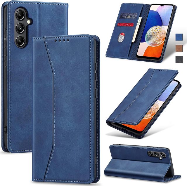 Leather Men Women Flip Wallet Mobile Phone Cases for Samsung Galaxy A14 A24 A34 A54 4G 5G Card Slots Kickstand Back Cover