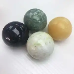 Bola de cristal de cuarzo de jade de qinghua, negra pulida natural, esfera redondeada, decoración Popular
