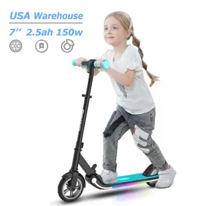 Armazém dos eua, duas rodas crianças mini scooter com luz led ajustável chute e scooter elétrico