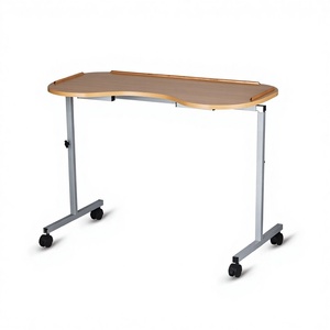 Adjustable Bedside <b>Table</b> With <b>Wheels</b> <b>For</b> Elderly Care In Nursing Homes Rectangle Hospital <b>Table</b> LQX 070005 - Product Image 3