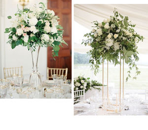 ดอกไม้ตกแต่ง <span class=keywords><strong>Poney</strong></span> ดอกกุหลาบสีขาวสีชมพูสีม่วงลูกดอกไม้งานแต่งงาน Centerpieces ตกแต่งตารางเทียม - Product Image 6