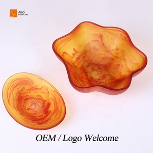 Современная овальная чаша с оранжевым вихрем - Product Image 2