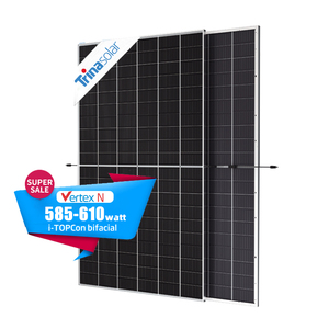 แผงโซลาร์เซลล์แบบสองหน้า N-Type กำลังไฟ 585W-610W กระจกสองชั้นแบบ Half Cell ประสิทธิภาพ 22.5% มาตรฐาน IEC CE สำหรับขายส่งจากโรงงาน - Product Image 2