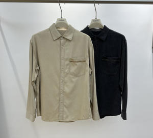 Camicia da uomo in cotone bianco camicia da lavoro Casual con colletto occidentale a maniche lunghe con motivo ricamato a doppio polsino per la primavera - Product Image 1