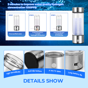 Private Label Intelligent Portable Hydrogen Water Bottle PEM SPE Pure H2 Rich Desktop for Home Health Car Use Household - Product Image 4