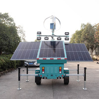 Tour d'éclairage solaire portable avec éolienne éolienne