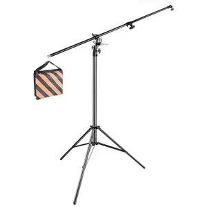 390厘米2in1铝制可调重型摄影视频工作室吊杆支架吊杆臂灯架和沙袋组合