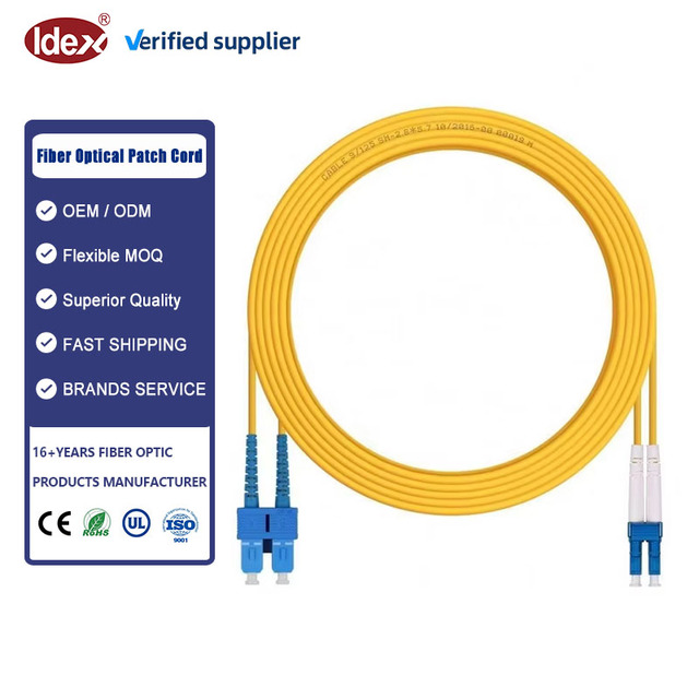 IDEX Fiber OPtic Patch Cables SC/APC- LC//UPC Sm G652d Single Mode Simplex PVC Fiber Optic Drop Cable