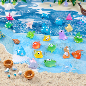 Trang Trí Sân Vườn Số Lượng Lớn Phim Hoạt Hình Bức Tượng Nhỏ Nhựa Rùa Cá Cá Heo Cá Cá Cá Sấu Cuộc Sống Biển Con Số Động Vật Điêu Khắc Kid Tắm Đồ Chơi - Product Image 1