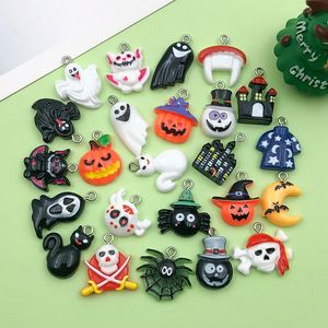 Breloques de pendentifs d'Halloween en résine, couleurs assorties, citrouille, fantôme, accessoires de bijoux DIY, formes irrégulières, décorations artistiques et artisanales - Product Image 4