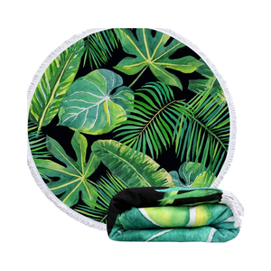 Toalla de Playa de Microfibra Estampada con Diseño de Hojas de Palma Tropicales, con Borlas, de Secado Rápido, Reciclada, para Piscina, Baño, para Mujeres y Hombres - Product Image 1