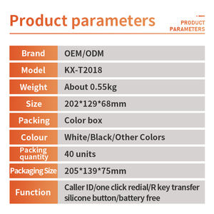 Téléphone d'extension d'hôtel et de bureau <span class=keywords><strong>Ligne</strong></span> <span class=keywords><strong>fixe</strong></span> d'affaires filaire avec fonction d'identification de l'appelant FICAN2018 - Product Image 3