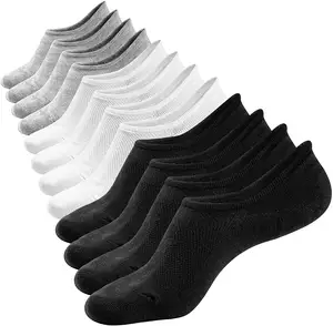Calzini ecologici semplici con logo personalizzato di vendita caldo calzini di bambù traspiranti inodori a taglio basso maglia di carbone no show calzini cooldry