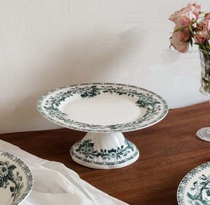 Assiette à fruits vintage en céramique de 10,6 pouces avec motif de roses vertes, style campagnard, support à pâtes italien pour les fêtes - Product Image 4