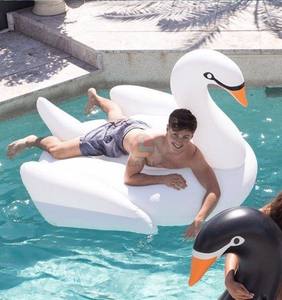 Flotador Inflable de Flamenco para Piscina, Flotador Grande de Cisne <span class=keywords><strong>Dorado</strong></span> para Adultos, Colchoneta de PVC para Diversión Acuática - Product Image 5