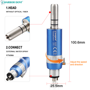 1pcs低速牙科手机，直鼻/对角2/4孔6色空气涡轮微电机6色 - Product Image 6