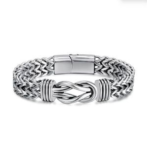 Manufacturer Wholesale Stainless Steel Chain <b>Men</b> Silver Magnet Bracelets Jewelry Hip Hop Fashion Wide Mesh <b>Men</b> Bracelet - Product Image 1