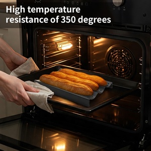 Plaque de cuisson perforée antiadhésive pour 3 pains longs italiens, pains <span class=keywords><strong>français</strong></span> et baguettes - Product Image 3