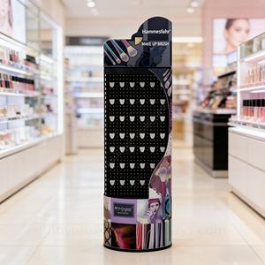 Support d'affichage en métal personnalisé avec crochets pour pinceaux de maquillage, outils, magasin de cosmétiques, présentoir de vente au détail sur pied - Product Image 1