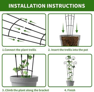Lot de 2 treillis métalliques extensibles pour plantes avec finition laquée, support robuste pour plantes grimpantes, fleurs, lierre - Utilisation en intérieur - Product Image 5