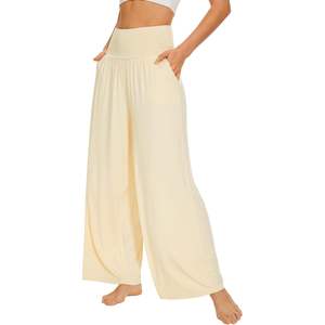 Pantalones de Pijama de Viscosa de Bambú para Mujer, Estilo Palazzo de Pierna Ancha, para Yoga y Descanso, con Bolsillos, Tallas S a XXL - Product Image 2