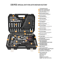 Haute qualité 150 pièces Chrome Vanadium maison Garage professionnel outils de réparation automatique ensembles dans le Kit de mallette à outils en plastique outils de véhicule