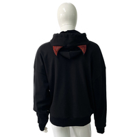 Sweat-shirts en coton de haute qualité pour hommes, avec broderie personnalisée, poignets à trous pour les doigts et le pouce, strass, capuche en corne