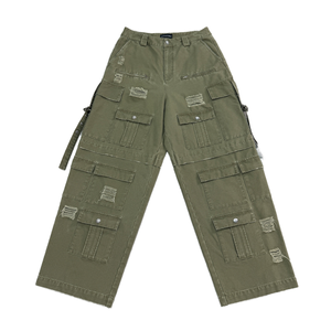 Pantalon cargo homme OEM personnalisé, taille élastique, décontracté, style jogging, avec poches, teint uni, coupe droite, léger, Haus Industries - Product Image 1