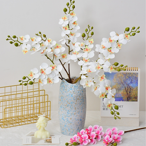 Mini flores de Phalaenopsis de tacto plástico suave 2 tenedores 12 flores mariposa orquídea flores artificiales - Product Image 2