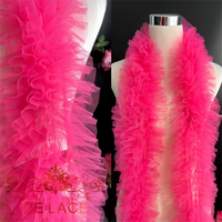 DELACE haute qualité volants colorés maille moelleux dentelle tissu robes de mariée accessoires