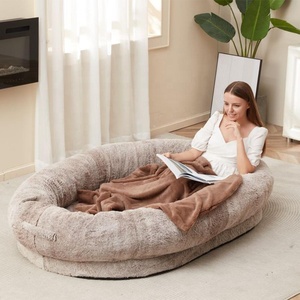 <span class=keywords><strong>Cama</strong></span> Gigante para Perros, Suave y Acogedora, Sofá Modular Moderno, Lavable, de Piel Sintética, Tipo Puff, para Mascotas (Rosa/Marrón) - Product Image 4