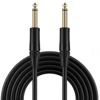 Fabrik-Großhandel: Schwarzes 6M 20FT geräuscharmes, doppelt geschirmtes Audiokabel, Gitarrenkabel, Instrumentenkabel mit goldenem Mono-Stecker