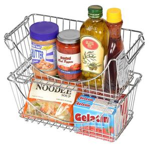 Cesta Apilable de Cocina de <span class=keywords><strong>2</strong></span> Niveles, Cesta de Almacenamiento de Frutas y Verduras para el Hogar, Cesta de Alambre Metálico para Frutas y Verduras - Product Image 4