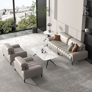 أريكة استقبال من الجلد الصناعي الأنيق - مقاعد عصرية لغرف الانتظار التجارية للفنادق والمكاتب بتنجيد ناعم وتصميم موفر للمساحة - Product Image 3