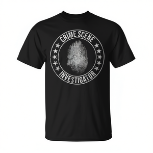 T-shirt d'agent d'enquête sur les lieux des crimes, noir, unisexe adulte, manches courtes, col rond, imprimé en sérigraphie, promotionnel - Product Image 2