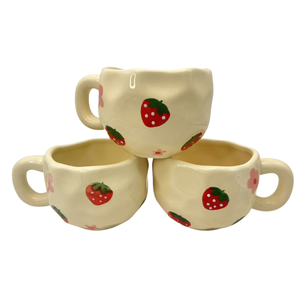 Custom Printed <b>Ceramic</b> <b>Cups</b> Wholesale <b>Ceramic</b> Strawberry Pattern Mug Handmade Porcelain Strawberry Coffee <b>Cups</b> - Product Image 2