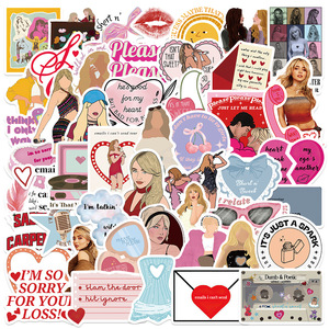 50 autocollants en PVC <span class=keywords><strong>de</strong></span> dessins animés <span class=keywords><strong>de</strong></span> <span class=keywords><strong>la</strong></span> chanteuse pop Sabrina Carpenter pour les fans, décoration murale <span class=keywords><strong>de</strong></span> téléphone, album <span class=keywords><strong>de</strong></span> fille <span class=keywords><strong>sexy</strong></span> et mignonne - Product Image 1