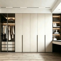 Armoire murale intégrée moderne et écologique, style luxe léger, pour chambre à coucher, meuble de maison, placard du sol au plafond avec porte vitrée