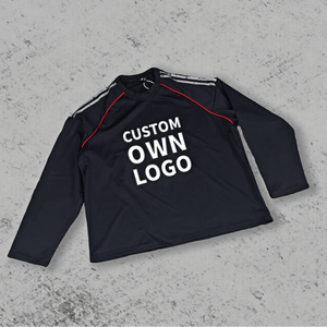 เสื้อยืดคอวีพิมพ์ลายตัวอักษรแนวสตรีทแฟชั่นใหม่ ทรงหลวม ระบายอากาศได้ดี ไม่ยับ ทรงเข้ารูป สไตล์โอเวอร์ไซส์ ลายทาง  รับสั่งทำ - Product Image 1