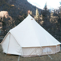 Yurt mongol de style luxueux en toile de coton avec cheminée, tente de camping trois saisons pour l'extérieur et la randonnée 2000-3000mm