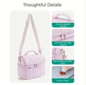 Sac isotherme léger personnalisable pour le travail, les pique-niques et les voyages, boîte à lunch matelassée mignonne, sacs à lunch isolés pour femmes - Product Image 4