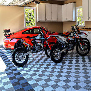 Drenaj deliği ile 40x40cm kare garaj yer karosu açık ve kapalı kullanım için kilit fayans Anti kayma sert döşeme tıklayın - Product Image 2