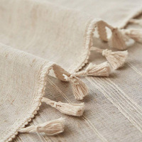 Nappe carrée en coton et lin de style européen moderne, à motif géométrique, résistante à l'huile, tissée, pour salon, thé de l'après-midi, table basse