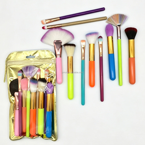 Juego de 10 Brochas de Maquillaje Kabuki Clásicas al por Mayor, Mango de Plástico, Pelo Sintético, Brochas de Viaje para Ojos y Rostro, Económicas - Product Image 6