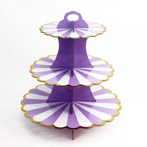 Ychon sıcak satış üç katmanlar cupcake tatlı kağıt standı yüksek kaliteli kek ekran çiçek rafı parti kek tabakları süslemeleri - Product Image 4
